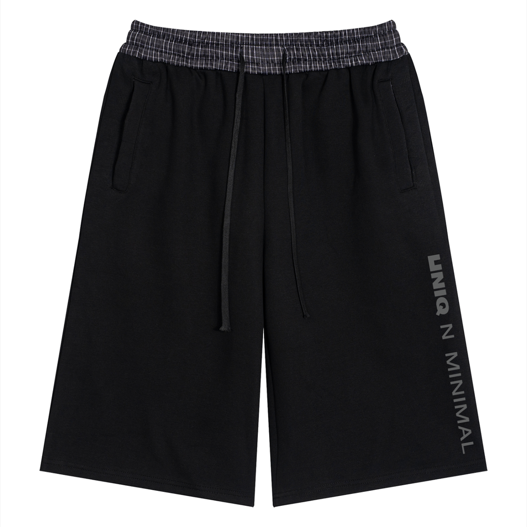 Unisex Plaid Waistband Shorts