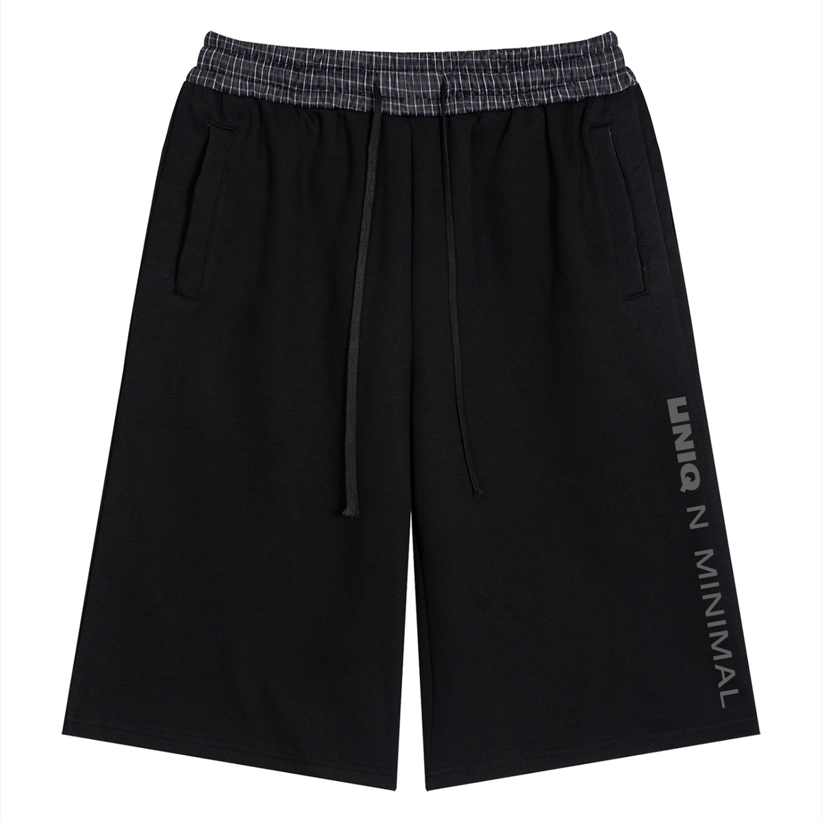 Unisex Plaid Waistband Shorts