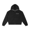 Contrast Plaid Boxy Zip Hoodie